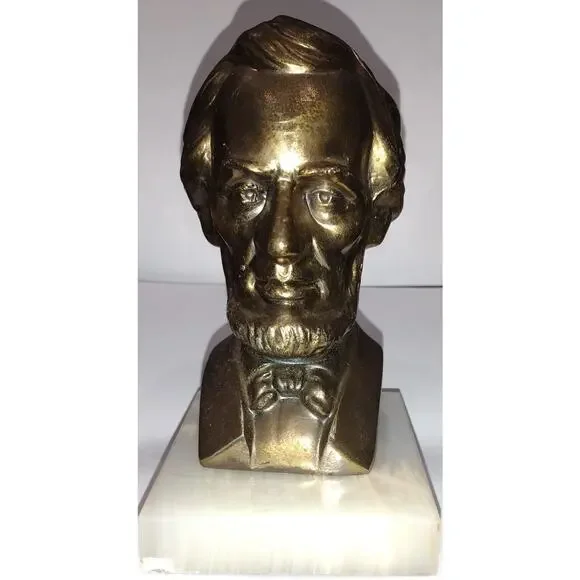 Vintage Bronze Bust of Lincoln w/Onyx Base - Picture 8 of 9